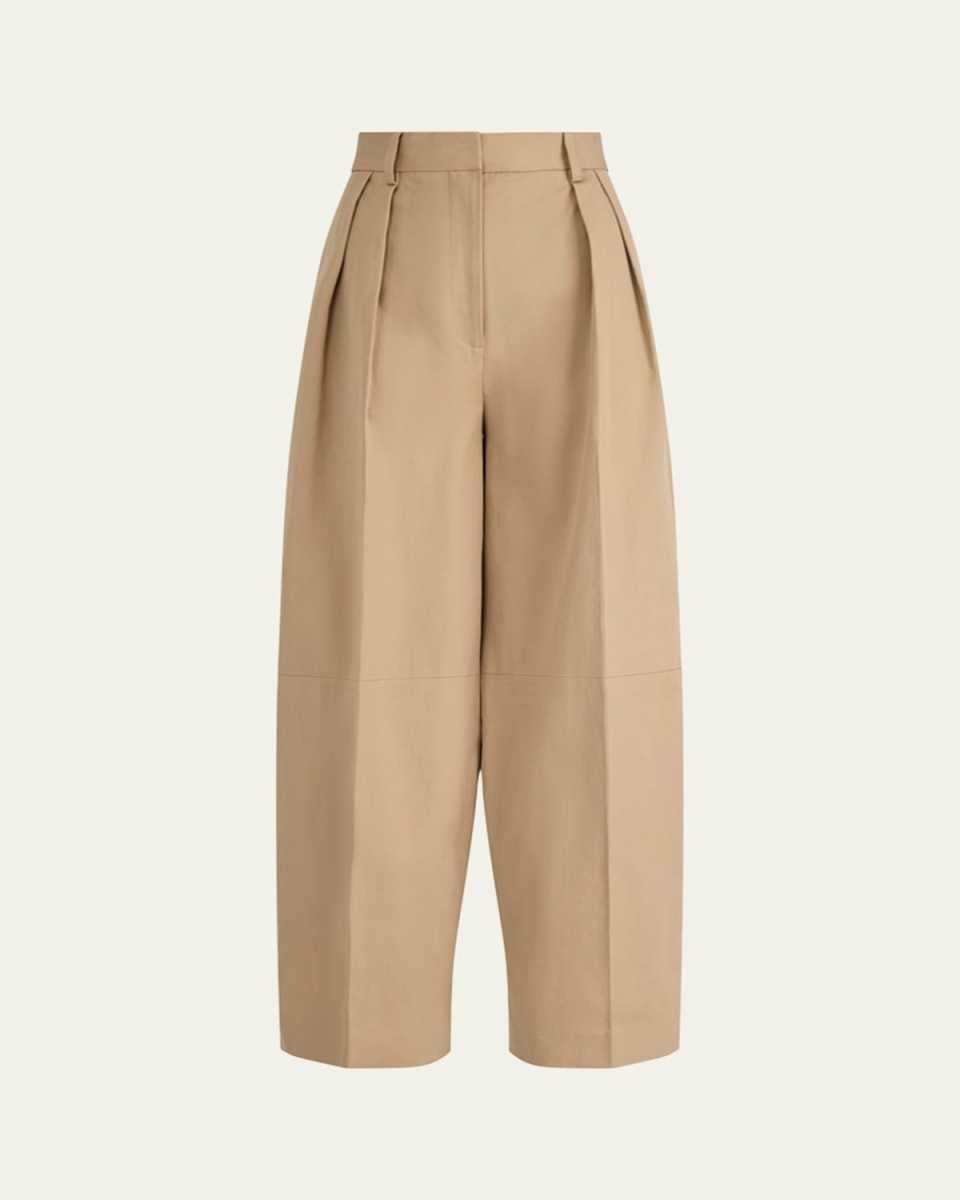 Dash Pleated Wide-Leg Ankle Pants